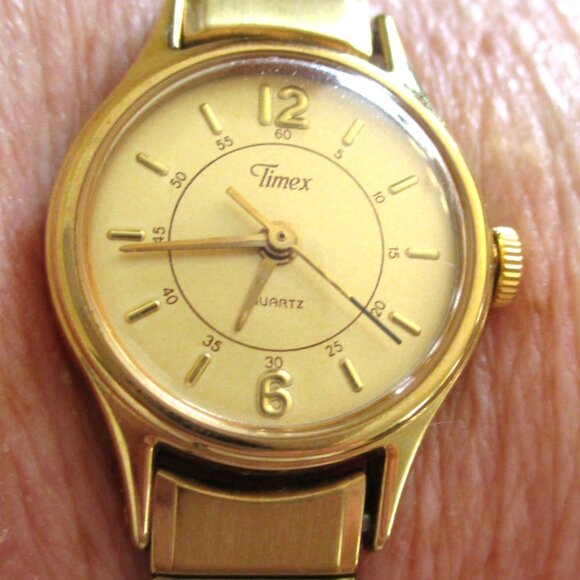Timex Quartz Women's Watch, Water Resistant, Goldtone Stretch Band, Stainless - Picture 7 of 8